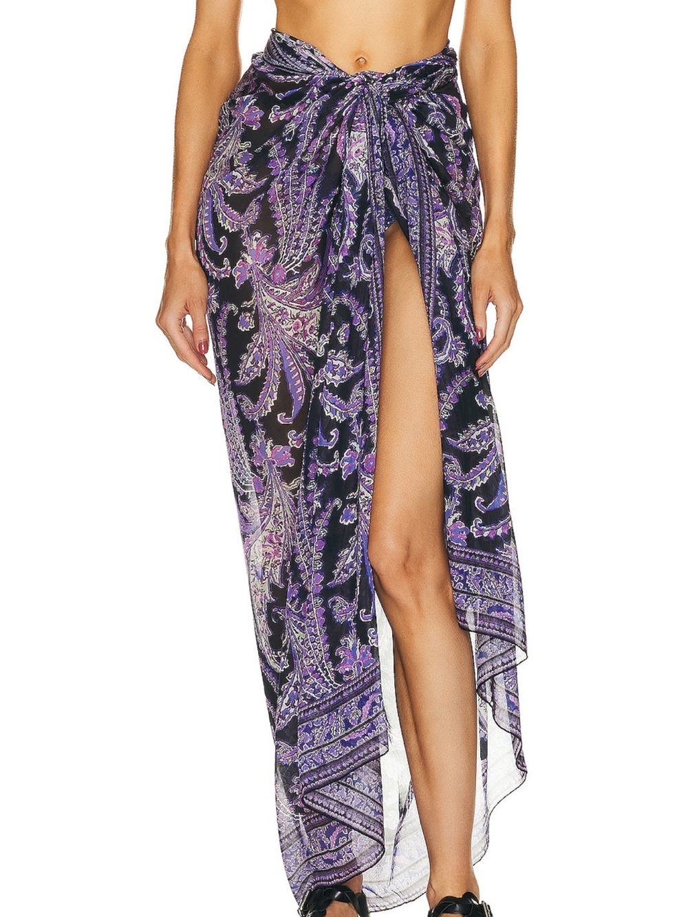 Isabel Marant Purple Paisley Beach Sarong One Size
